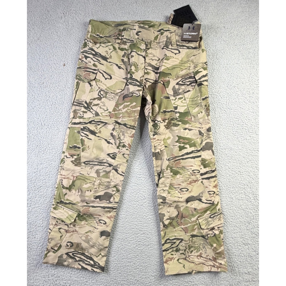 NWT Under Armour Ridge Reaper Barren Camo UA Storm 1 Hunting Cargo Pants Mens 42